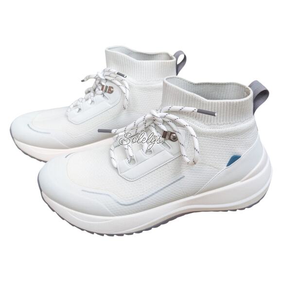 Vessi Stormburst High Womens 10 White Granite Waterproof Knit Sneaker Boot - Picture 3 of 11